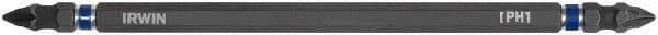 Irwin - #1 x #1 D/E Phillips Screwdriver Bit - 1/4" Hex Drive, 6" OAL - USA Tool & Supply