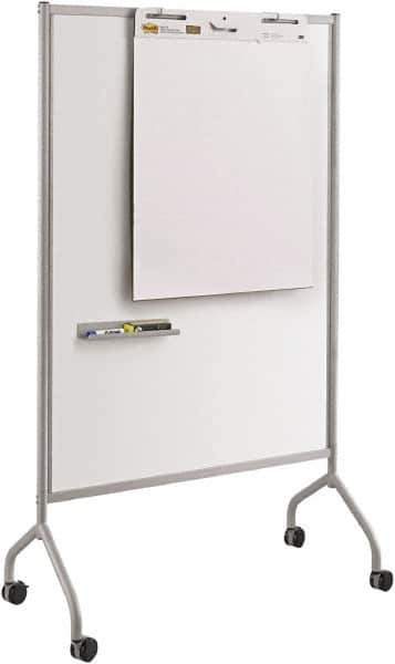 Safco - 72" High x 42" Wide Magnetic Wet/Dry Erase - Steel, 21-1/2" Deep, Includes Magnetic Accessory Tray, Dry Erase Markers, Eraser & Easel Pad Hooks - USA Tool & Supply