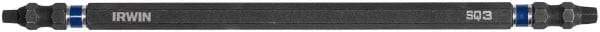 Irwin - #3 x #3" Square Size D/E Square Recess Screwdriver Bit - 1/4" Hex Drive, 6" OAL - USA Tool & Supply