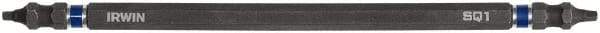 Irwin - #1 x #1" Square Size D/E Square Recess Screwdriver Bit - 1/4" Hex Drive, 6" OAL - USA Tool & Supply