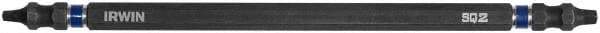 Irwin - #1 x #2" Square Size D/E Square Recess Screwdriver Bit - 1/4" Hex Drive, 6" OAL - USA Tool & Supply