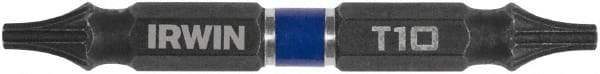 Irwin - T10 x T10 D/E Torx Screwdriver Bit - 1/4" Hex Drive, 2-3/8" OAL - USA Tool & Supply