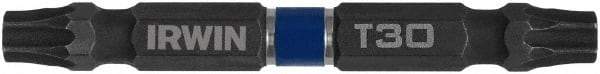 Irwin - T30 x T30 Torx Bit - 1/4" Hex Drive, 2-3/8" OAL - USA Tool & Supply