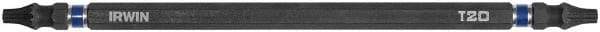 Irwin - T20 x T20 Torx Bit - 1/4" Hex Drive, 6" OAL - USA Tool & Supply