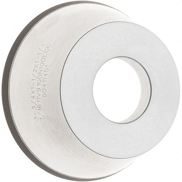 Tru-Maxx - 95mm Diam, 1-1/4" Hole Size, 1" Overall Thickness, 100 Grit, Type 11V9, Tool & Cutter Grinding Wheel - Fine Grade, CBN - USA Tool & Supply