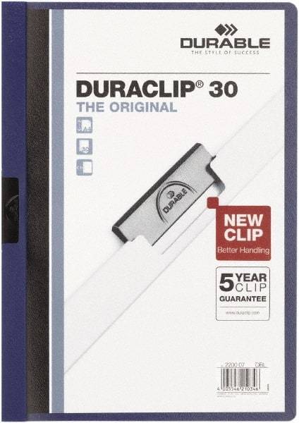 DURABLE - 11" Long x 8" Wide Report Cover - Dark Blue - USA Tool & Supply