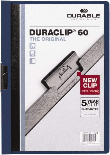 DURABLE - 11" Long x 8" Wide Report Cover - Dark Blue - USA Tool & Supply