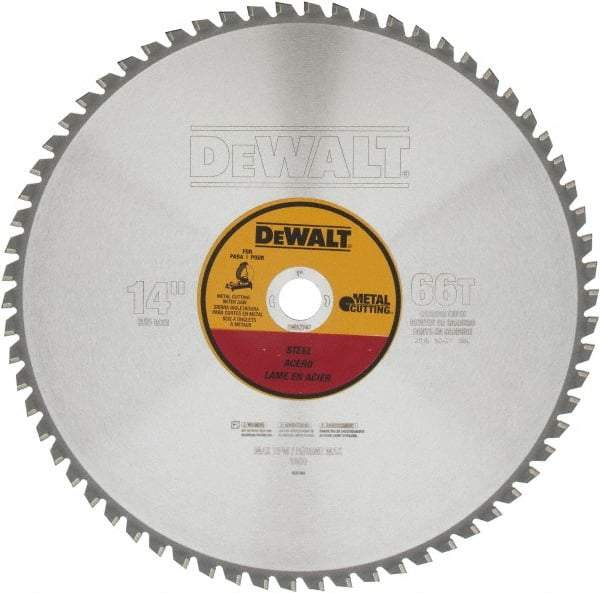 DeWALT - 14" Diam, 1" Arbor Hole Diam, 66 Tooth Wet & Dry Cut Saw Blade - Carbide-Tipped, Standard Round Arbor - USA Tool & Supply