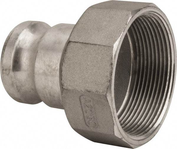 Value Collection - 2" Aluminum Cam & Groove Suction & Discharge Hose Male Adapter Female NPT Thread - Part A, 3" Thread, 1,000 Max psi - USA Tool & Supply