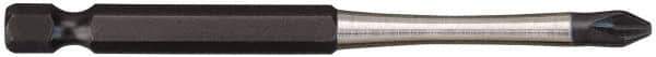 Milwaukee Tool - #2 Phillips Screwdriver Bit - 1/4" Hex Drive, 3-1/2" OAL - USA Tool & Supply