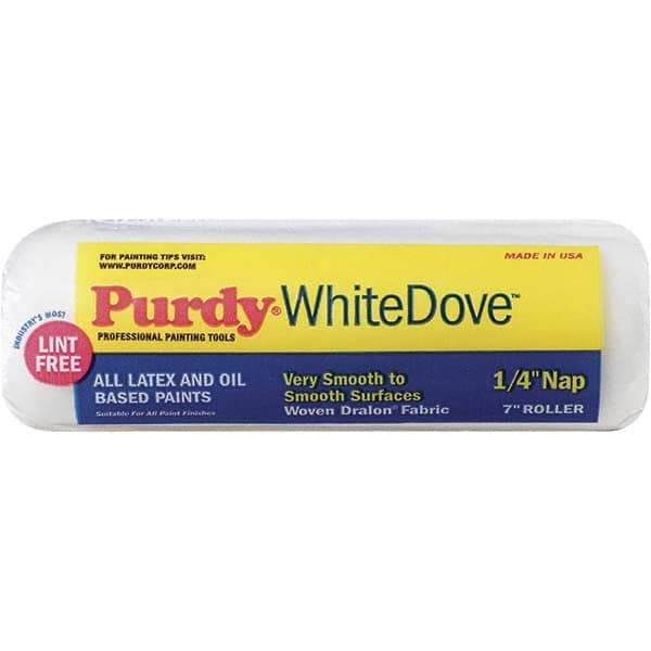 Purdy - 1/4" Nap, 7" Wide Paint Roller Cover - Smooth to Semi-Smooth Texture, Woven Dralon Fabric - USA Tool & Supply