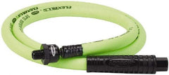 Legacy - 3/8" ID x 0.61" OD 4' Long Lead-In Whip Hose - FNPT x MNPT Ball Swivel Ends, 300 Working psi, 140°, 1/4" Fitting, Green - USA Tool & Supply