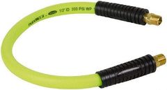 Legacy - 1/2" ID x 0.74" OD 2' Long Lead-In Whip Hose - MNPT Fixed x MNPT Swivel End, 300 Working psi, 140°, 3/8" Fitting, Green - USA Tool & Supply