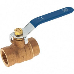 Value Collection - 3/4" Pipe, Bronze Full Port Ball Valve - 2 Piece, NPT Ends, Lever Handle, 600 WOG, 150 WSP - USA Tool & Supply