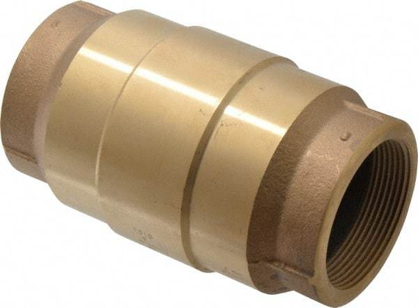 Strataflo - 2" Brass Check Valve - Inline, FNPT x FNPT, 200 WOG - USA Tool & Supply