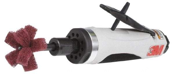 3M - 1/4" Collet, Straight Handle, Air Straight Die Grinder - 18,000 RPM, Directional Exhaust, 35 CFM, 1 hp, 90 psi, 1/4 NPT Inlet - USA Tool & Supply