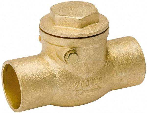 Value Collection - 3/4" Brass Check Valve - Check Swing, C x C, 200 WOG - USA Tool & Supply