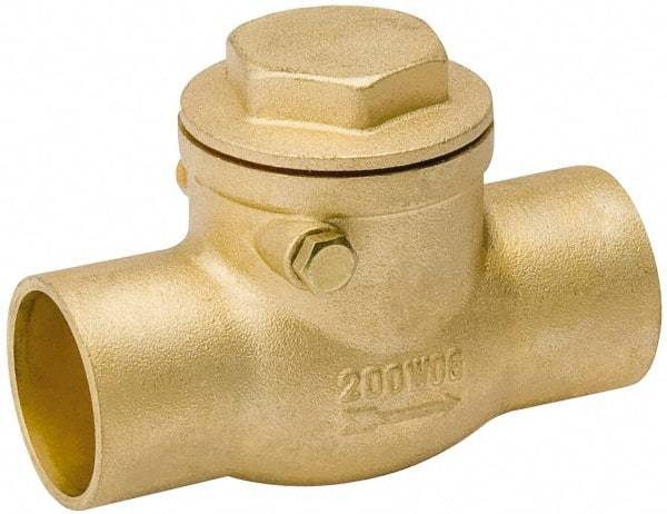 Value Collection - 1/2" Brass Check Valve - Check Swing, C x C, 200 WOG - USA Tool & Supply