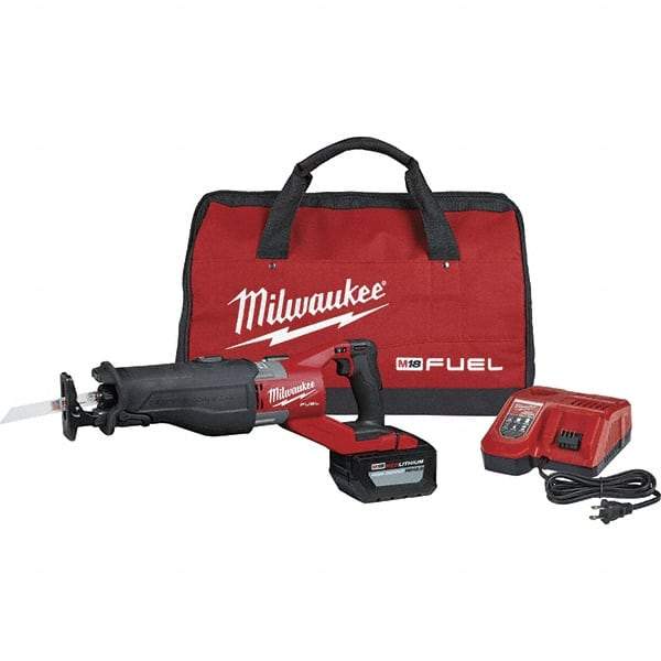 Milwaukee Tool - 18V, 3,000 SPM, Cordless Reciprocating Saw - 1-1/4" Stroke Length, Lithium-Ion 1 Battery Included - USA Tool & Supply