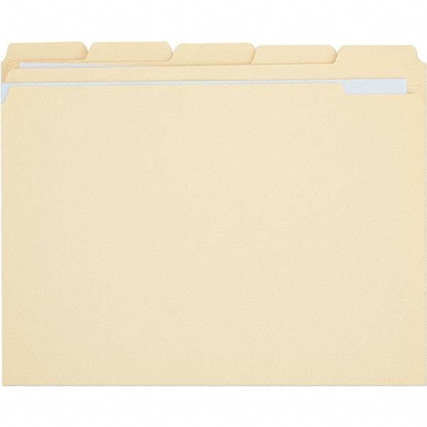 UNIVERSAL - 9-5/8 x 11-3/4", Letter Size, Manila, File Folders with Top Tab - 11 Point Stock, 1/5 Tab Cut Location - USA Tool & Supply