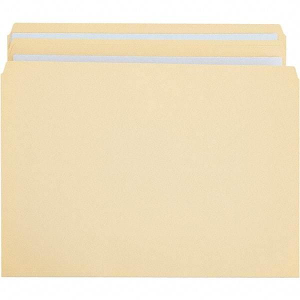 UNIVERSAL - 9-5/8 x 11-3/4", Letter Size, Manila, File Folders with Top Tab - 11 Point Stock, Straight Tab Cut Location - USA Tool & Supply