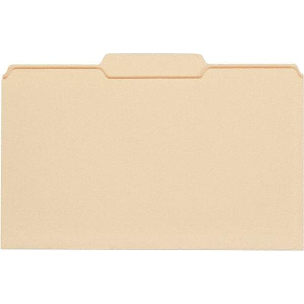 UNIVERSAL - 9-5/8 x 14-3/4", Legal, Manila, File Folders with Top Tab - 11 Point Stock, 1/3 Tab Cut Location - USA Tool & Supply
