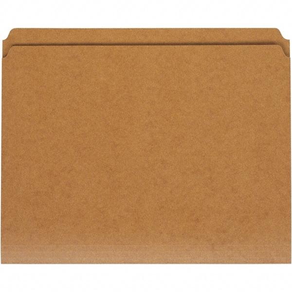 UNIVERSAL - 9-5/8 x 11-3/4", Letter Size, Kraft, File Folders with Top Tab - 11 Point Stock, Straight Tab Cut Location - USA Tool & Supply