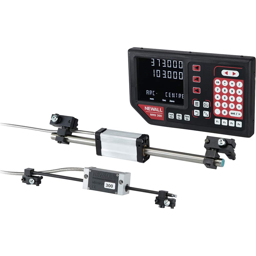 Drilling & Milling DRO System: 3 Axis, 8″ X-Axis Travel, 18″ Y-Axis Travel Calculator Function, Programmable Memory, 5 µm Resolution, Color LCD Display