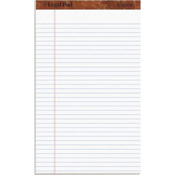 TOPS - 50 Sheet, 8-1/2 x 14", Legal/Wide (Style) Legal Pad - White - USA Tool & Supply