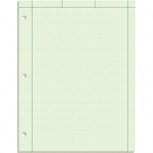 TOPS - 100 Sheet, 8-1/2 x 11", Quadrille Engineering Computation Pad - Black, Green - USA Tool & Supply