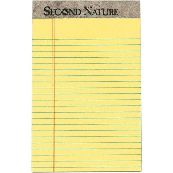 TOPS - 50 Sheet, 5 x 8", Narrow Writing Pad - Canary - USA Tool & Supply