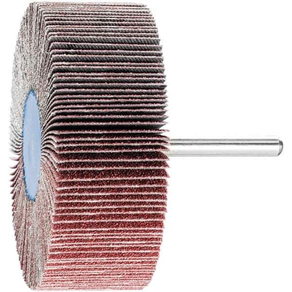 PFERD - 3" Diam x 1" Face Width, Aluminum Oxide Coated Mounted Flap Wheel - 1/4" Shank Mount, 80 Grit, 20,000 Max RPM - USA Tool & Supply