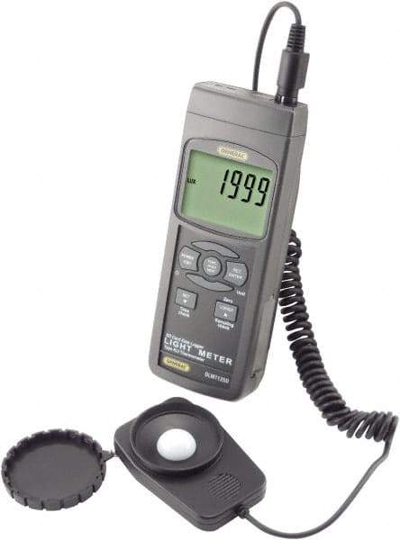 General - AA Batteries, 10,000 FC, LCD Display, Light Meter - 2 Accuracy, Compatible with All Visible Light Lighting, SD Card - USA Tool & Supply