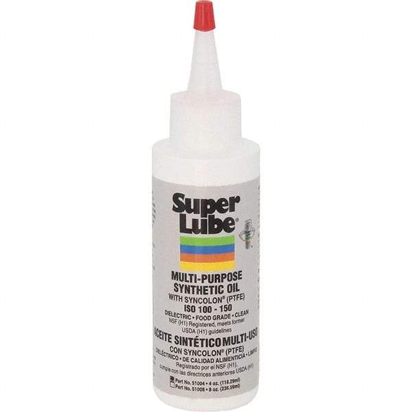 Synco Chemical - 4 oz Bottle Synthetic with PTFE Lubricant - Translucent White, -45°F to 450°F, Food Grade - USA Tool & Supply