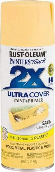 Rust-Oleum - Summer Squash, Satin, Enamel Spray Paint - 8 Sq Ft per Can, 12 oz Container, Use on Multipurpose - USA Tool & Supply