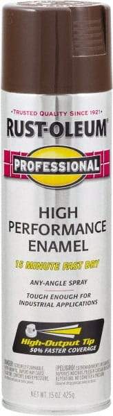 Rust-Oleum - Dark Brown, Gloss, Rust Proof Enamel Spray Paint - 14 Sq Ft per Can, 15 oz Container, Use on Multipurpose - USA Tool & Supply