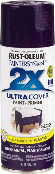 Rust-Oleum - Purple, Gloss, Enamel Spray Paint - 8 Sq Ft per Can, 12 oz Container, Use on Multipurpose - USA Tool & Supply