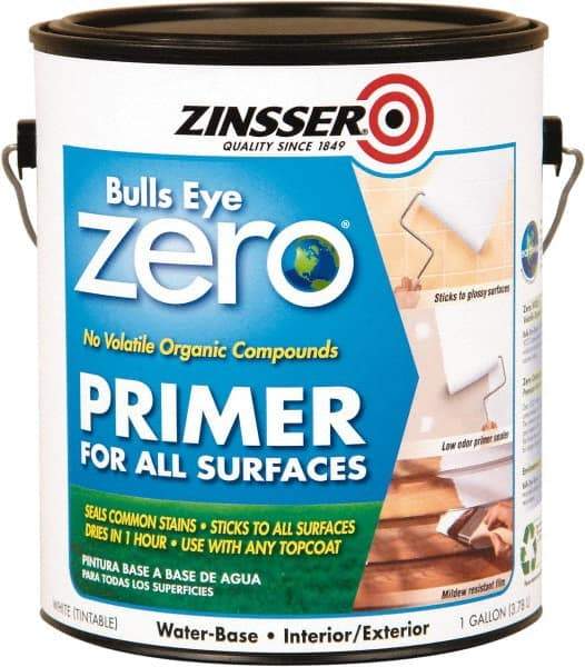 Rust-Oleum - 1 Gal White Primer Sealer - 400 Sq Ft Coverage, <1 gL Content, Quick Drying, Interior/Exterior - USA Tool & Supply