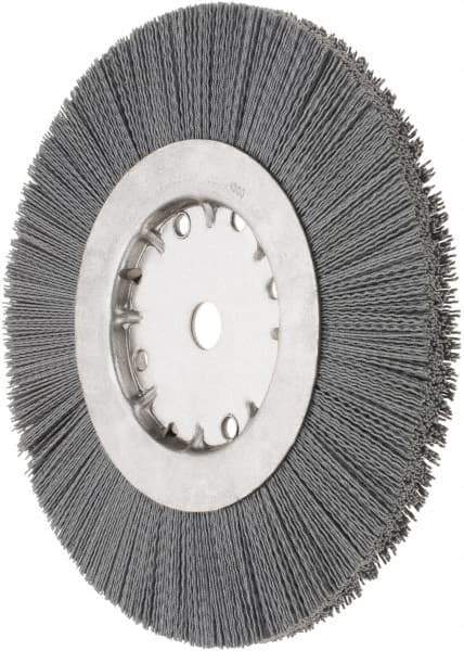 Weiler - 10" OD, 3/4" Arbor Hole, Crimped Nylon Wheel Brush - 1" Face Width, 2-1/2" Trim Length, 0.022" Filament Diam, 4,500 RPM - USA Tool & Supply