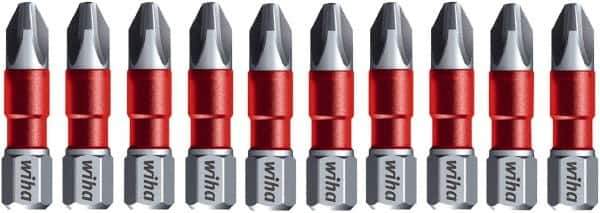 Wiha - #2 Phillips Screwdriver Bit - 1/4" Hex Drive, 1-9/64" OAL - USA Tool & Supply
