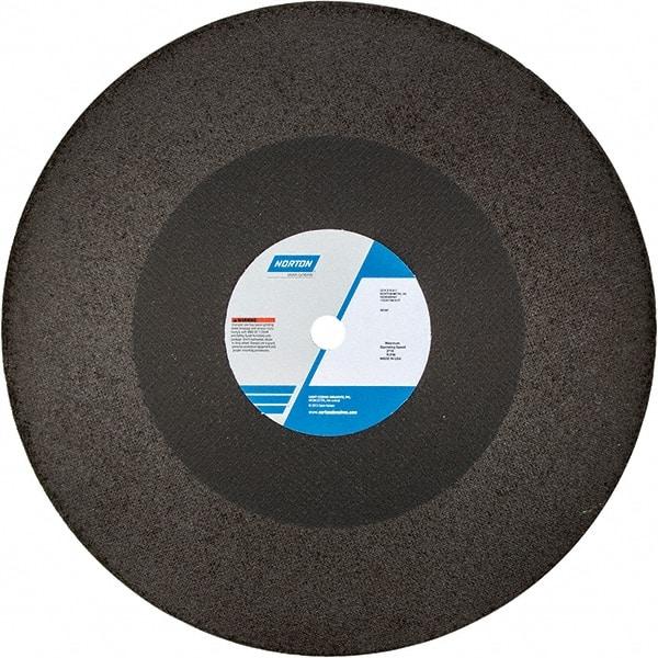 Norton - 20" 24 Grit Aluminum Oxide Cutoff Wheel - 3/16" Thick, 1" Arbor, 2,710 Max RPM, Use with Chop Saws - USA Tool & Supply