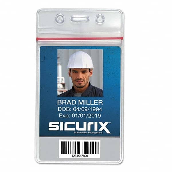 Sicurix - Badge Holders Attachment Type: Clip-On Horizontal or Vertical Holder: Vertical - USA Tool & Supply