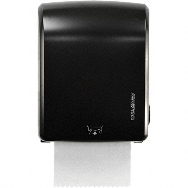 PRO-SOURCE - Hands Free, Plastic Paper Towel Roll Cabinet - 15.2" Deep, 1 Roll with Stub 8", Black - USA Tool & Supply
