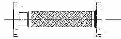 Made in USA - 24" OAL, 3" ID, 250 Max psi, Flexible Metal Hose Assembly - USA Tool & Supply