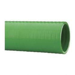 Made in USA - 2" Inside x 2-3/8" Outside Diam, PVC Liquid Suction & Discharge Hose - Green, 100' Long, 28 Vacuum Rating, 80 psi Working Pressure - USA Tool & Supply