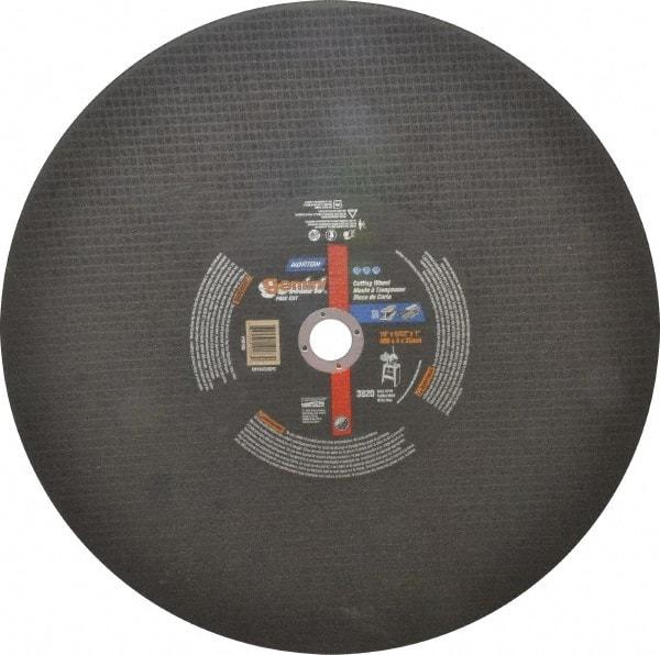 Norton - 16" Aluminum Oxide Cutoff Wheel - 5/32" Thick, 1" Arbor, 3,820 Max RPM, Use with Stationary Tools - USA Tool & Supply