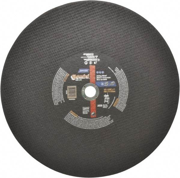 Norton - 16" Aluminum Oxide Cutoff Wheel - 5/32" Thick, 1" Arbor, 3,820 Max RPM, Use with Stationary Tools - USA Tool & Supply