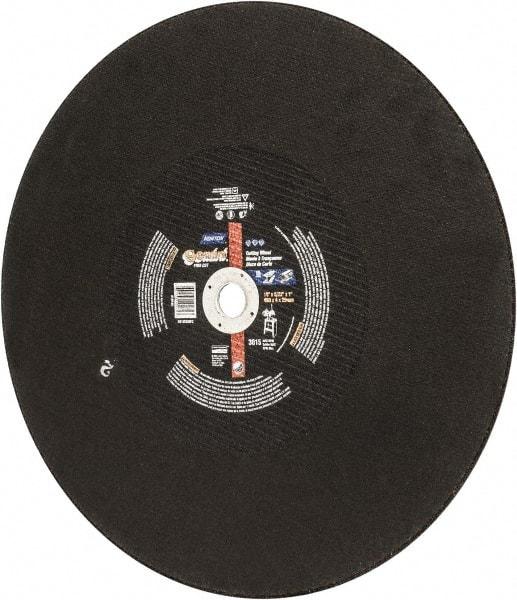 Norton - 18" Aluminum Oxide Cutoff Wheel - 5/32" Thick, 1" Arbor, 3,015 Max RPM, Use with Stationary Tools - USA Tool & Supply