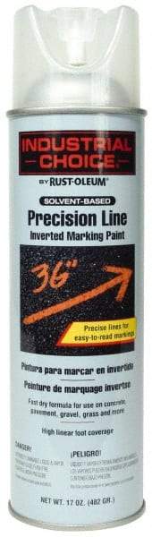 Rust-Oleum - 17 fl oz Clear Marking Paint - 600' to 700' Coverage at 1" Wide, Solvent-Based Formula - USA Tool & Supply