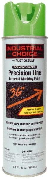 Rust-Oleum - 17 fl oz Green Marking Paint - 600' to 700' Coverage at 1" Wide, Solvent-Based Formula - USA Tool & Supply